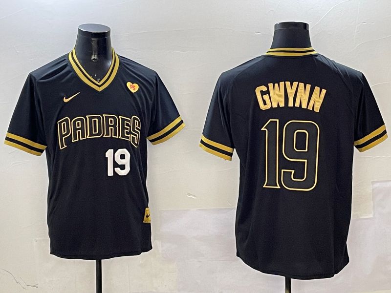 Men San Diego Padres #19 Gwynn Black Gold Game 2025 Nike MLB Jersey style 3259->san diego padres->MLB Jersey
